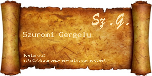 Szuromi Gergely névjegykártya